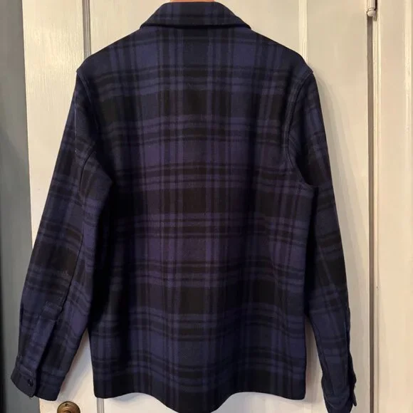 Wallace and Barnes from J. Crew zip-front wool workshirt * Medium * Navy/Black - Picture 2 of 6